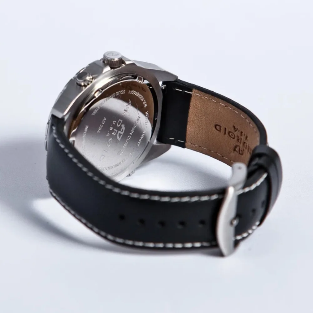 Android Intrepid Analog-Digital Orange Black Leather Strap Men's Watch AD254